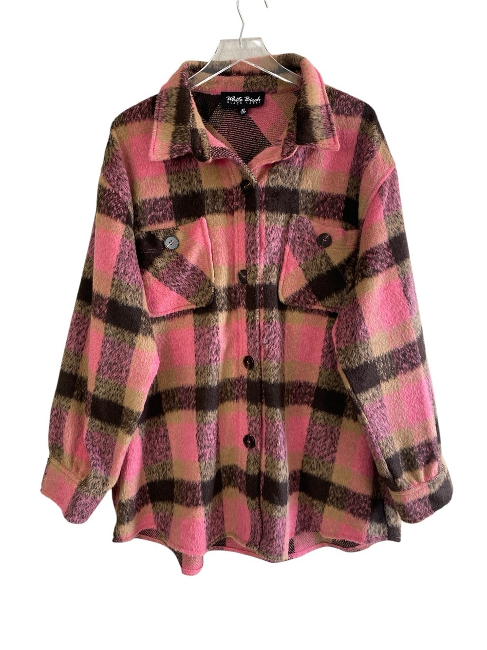 White Birch Black Label Pink/Black Plaid Ashlynn Jacket Size 2X
